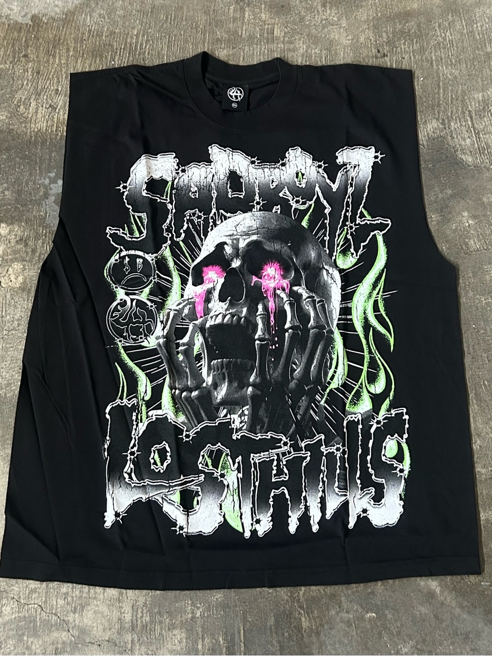 Sadboyz x Lost Hills - Crying Skeleton Graphic Cutsleeve Tshirt
